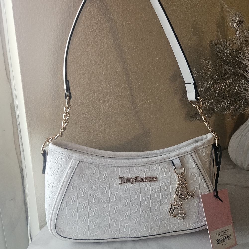 Juicy Couture Embossed White Shoulder Bag